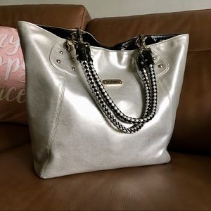Perlina Silver Tote Bag